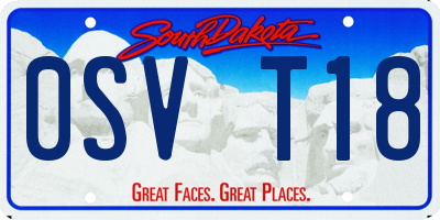 SD license plate 0SVT18