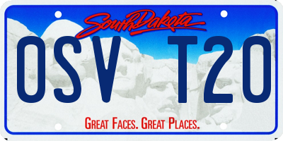 SD license plate 0SVT20