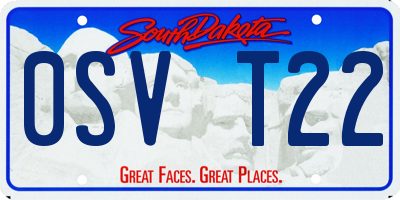 SD license plate 0SVT22