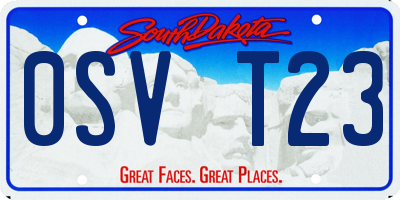 SD license plate 0SVT23