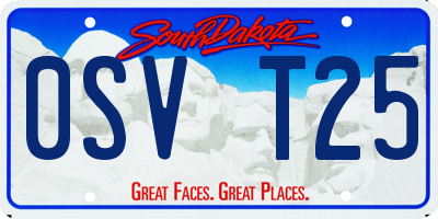 SD license plate 0SVT25