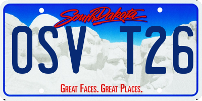 SD license plate 0SVT26