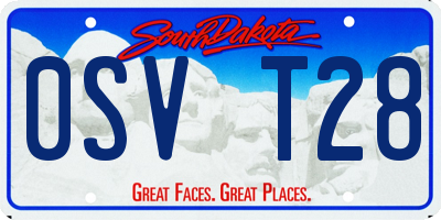 SD license plate 0SVT28