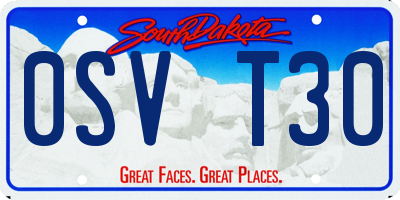 SD license plate 0SVT30