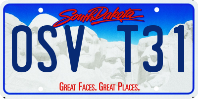 SD license plate 0SVT31