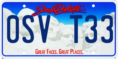 SD license plate 0SVT33