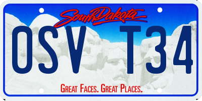 SD license plate 0SVT34