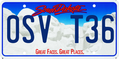 SD license plate 0SVT36