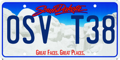 SD license plate 0SVT38
