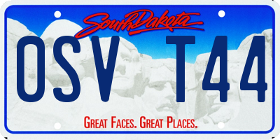 SD license plate 0SVT44