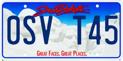 SD license plate 0SVT45