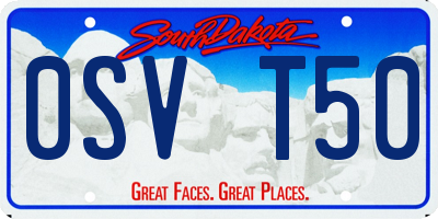 SD license plate 0SVT50