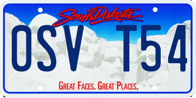 SD license plate 0SVT54