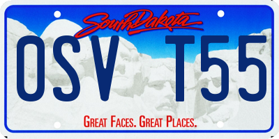 SD license plate 0SVT55