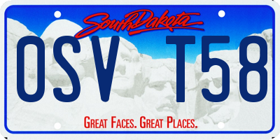 SD license plate 0SVT58