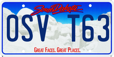 SD license plate 0SVT63