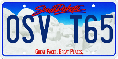SD license plate 0SVT65