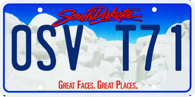 SD license plate 0SVT71