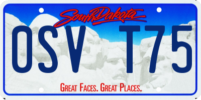 SD license plate 0SVT75