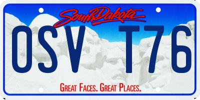 SD license plate 0SVT76