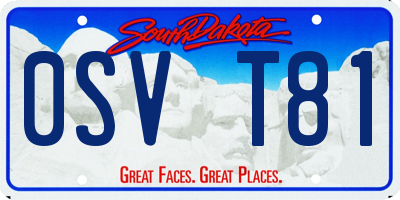 SD license plate 0SVT81