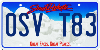 SD license plate 0SVT83