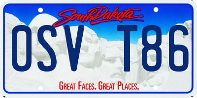 SD license plate 0SVT86