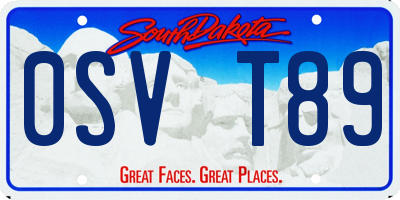 SD license plate 0SVT89