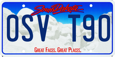 SD license plate 0SVT90