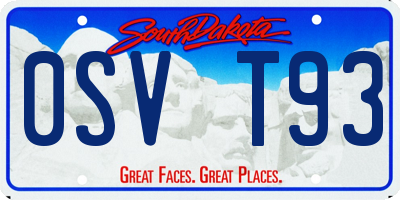 SD license plate 0SVT93
