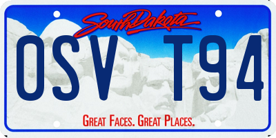 SD license plate 0SVT94