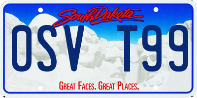 SD license plate 0SVT99