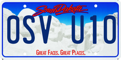 SD license plate 0SVU10