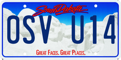 SD license plate 0SVU14