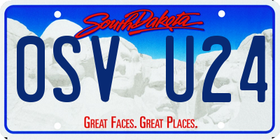 SD license plate 0SVU24