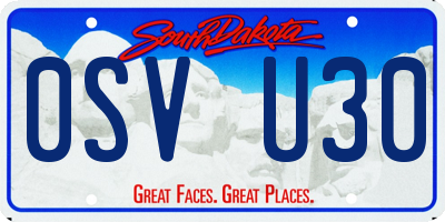 SD license plate 0SVU30