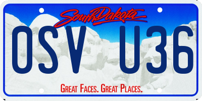 SD license plate 0SVU36