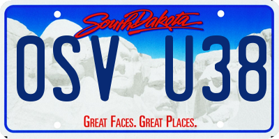 SD license plate 0SVU38