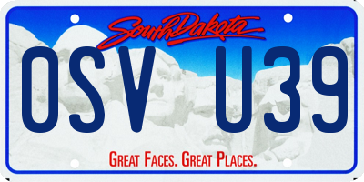 SD license plate 0SVU39