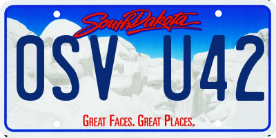 SD license plate 0SVU42