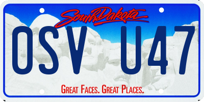 SD license plate 0SVU47