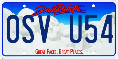 SD license plate 0SVU54