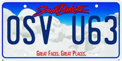 SD license plate 0SVU63