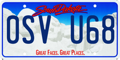 SD license plate 0SVU68