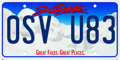 SD license plate 0SVU83