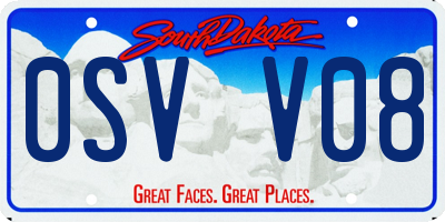 SD license plate 0SVV08