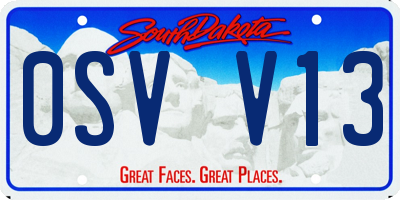SD license plate 0SVV13