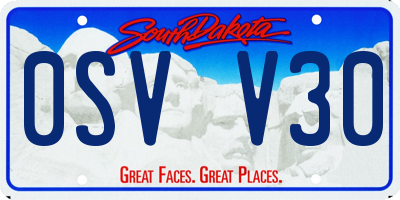 SD license plate 0SVV30