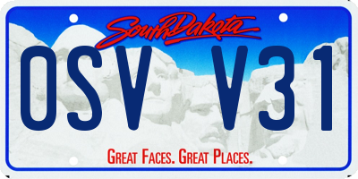 SD license plate 0SVV31