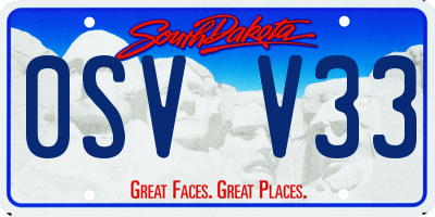 SD license plate 0SVV33